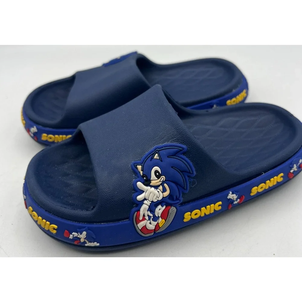 Sonic the Hedgehog Kids Slides Size 26/27 US Little Kid 9-10 Blue Sandals